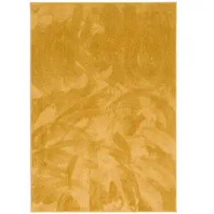Pergamon Tapis à poils longs moelleux uni curry 120x170 cm pas cher