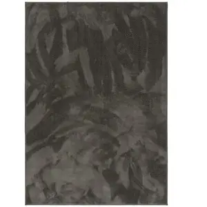 Pergamon Tapis à poils longs moelleux uni anthracite 140x200 cm pas cher