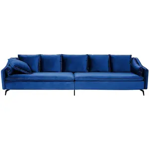BELIANI Canapé en velours bleu marine AURE