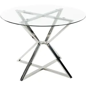 Table À Manger En Verre Et Acier Argenté BoscoVendu parcarrefour