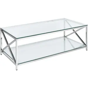 BELIANI Table basse argentée AUDET pas cher