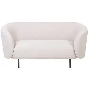 BELIANI Canapé 2 places en tissu beige et noir LOEN pas cher