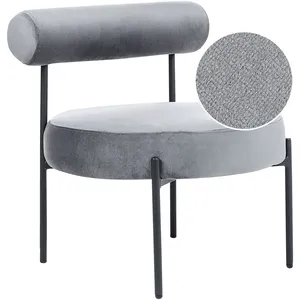 Beliani Fauteuil Velours Gris pas cher