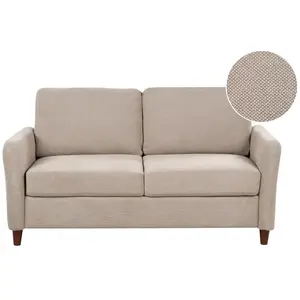 BELIANI Canapé 2 places en tissu avec rangement taupe mare 504026 pas cher