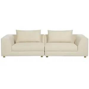 BELIANI Canapé 3 places beige LERMON pas cher