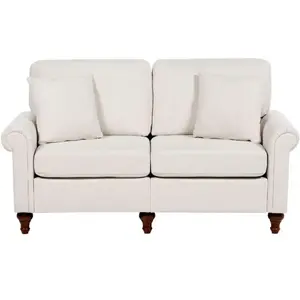 BELIANI Canapé 2 places en tissu beige GINNERUP pas cher