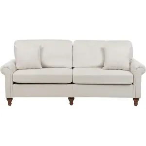 BELIANI Canapé 3 places en tissu beige GINNERUP pas cher