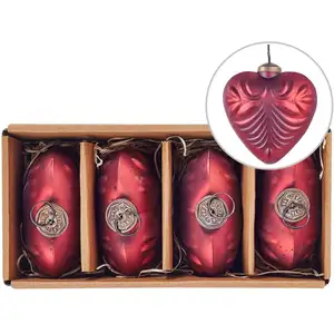 BELIANI Lot de 4 boules feriable verre rougeVendu parcarrefour