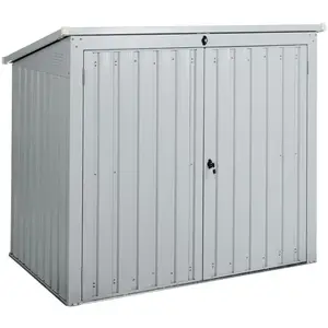 Beliani Abri de jardin métal 158 cm 96 cm gris clair pas cher