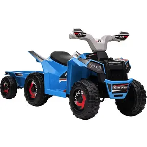HOMCOM Quad pour enfants, rechargeable, 2,5 km/h, avec remorque, 50 mi... pas cher