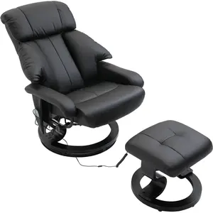 HOMCOM Fauteuil de Massage avec Repose-Pieds, 10 Points de Vibration, ... pas cher