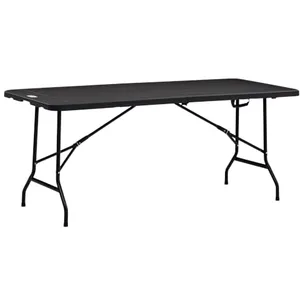 Outsunny Table De Jardin Pliante Pour 6 Personnes Aspect Bois Gris Fonce 180 X 75,5 X 73 Cm pas cher
