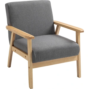 HOMCOM Fauteuil au design scandinave, Fauteuil d'appoint, Bois massif,... pas cher