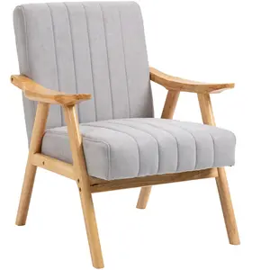 HOMCOM Fauteuil au Design Scandinave, Velours, Bois Massif ; 68 cm x 7... pas cher