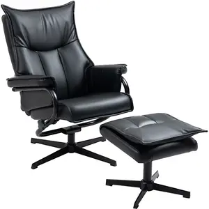 HOMCOM Fauteuil de Relaxation avec Repose-Pieds, Pivotant, Inclinable,...
