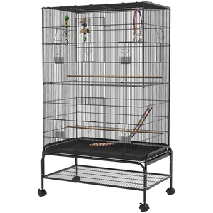 PawHut Cage à oiseaux avec perchoirs, jouets pour oiseaux, bac amovibl... pas cher