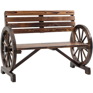 Outsunny Banc de Jardin avec Design de Roue de Chariot pour 2 Personne... pas cher