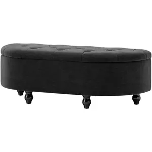 HOMCOM Tabouret de rangement, Banc coffre, rembourré, couvercle soft-c...Vendu paraosom