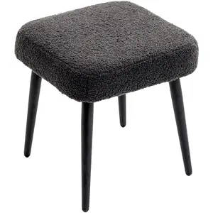HOMCOM Pouf, Repose-Pieds, Siège Rembourré, Imitation Cachemire, Pieds...