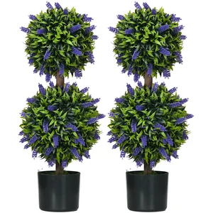 HOMCOM Ensemble de 2 plantes artificielles, plante artificielle résist... pas cher