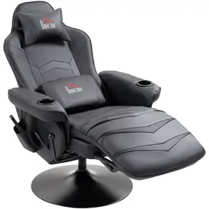 HOMCOM Fauteuil de gaming, fonction massage, dossier inclinable, repos... pas cher