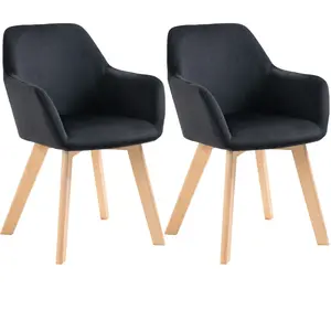 HOMCOM Chaises de salle à manger, ensemble de 2, design moderne, aspec... pas cher