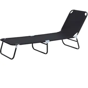 Outsunny Chaise longue, dossier réglable sur 5 positions, séchage rapi... pas cher