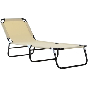 Outsunny Chaise longue, dossier réglable sur 5 positions, séchage rapi... pas cher