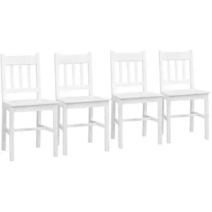 HOMCOM Lot de 4 chaises de salle à manger en bois massif, 41 cm x 46,5... pas cher