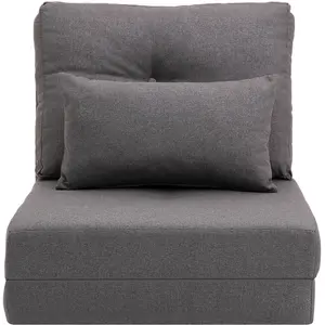 HOMCOM Canapé de sol Matelas pliant, Design 2-en-1, coussin amovible, ...