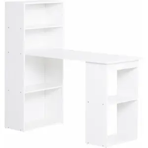 HOMCOM Bureau Bureau d'ordinateur, 2 Étagères, 5 Étagères, 120 cm x 55... pas cher