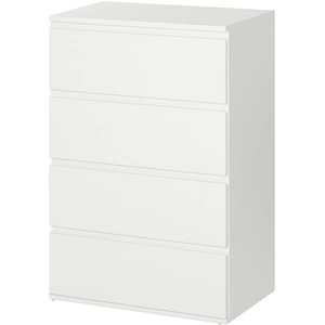 HOMCOM Commode Sideboard avec 4 tiroirs, 55 cm x 33 cm x 80 cm, Blanc pas cher