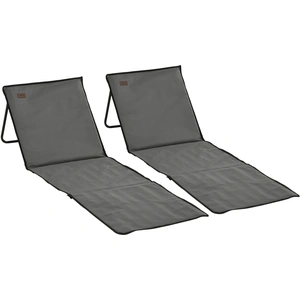 Outsunny Lot de 2 tapis de plage rembourré dossier inclinable multi-po... pas cher