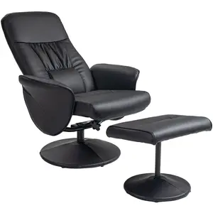 HOMCOM Ensemble fauteuil 2 pièces Fauteuil avec Repose-pieds Fauteuil ... pas cher