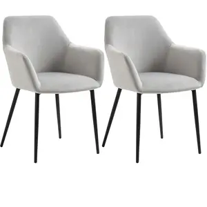 HOMCOM Ensemble de chaises de salle à manger confortable, 54x57x80 cm,... pas cher