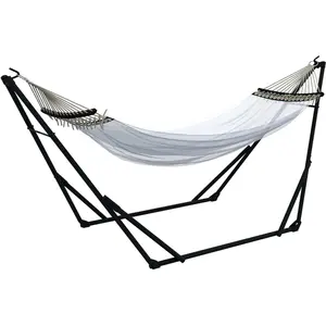 Outsunny Support de Hamac avec Hamac, 263 cm x 89 cm x 100 cm, Noir + ...Vendu paraosom