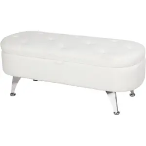 HOMCOM Banc avec Espace de Rangement, Couvercle et Pieds en Métal pour...