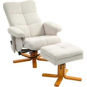 HOMCOM Fauteuil de massage avec repose-pieds, inclinaison à 145°, en p... pas cher