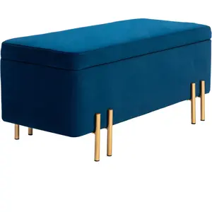HOMCOM Banc de lit, Banc rembourré avec espace de rangement, Métal, Bo...Vendu paraosom