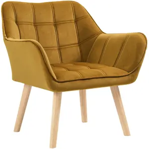 HOMCOM Fauteuil rembourré, fauteuil d'appoint, design scandinave, aspe... pas cher