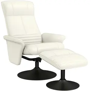 HOMCOM Fauteuil inclinable, fauteuil TV avec repose-pieds, pivotant, e... pas cher