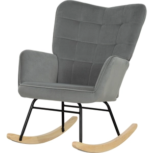 HOMCOM Fauteuil à bascule vintage, bascule incurvée, rembourrage épais... pas cher