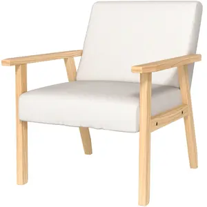 HOMCOM Fauteuil Rembourré avec Accoudoirs, Chaise de Salle à Manger en...
