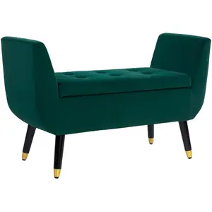 HOMCOM Banquette rembourrée avec rangement, Accoudoir, Polyester simil...Vendu paraosom