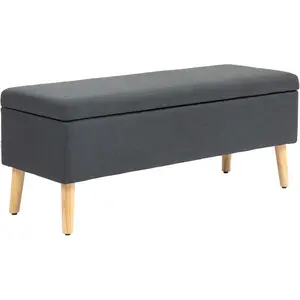 HOMCOM Banc rembourré avec espace de rangement, banquette-lit en lin, ...Vendu paraosom