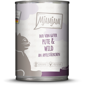 MjAMjAM duo 6 x 400 g - dinde & gibier pas cher