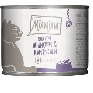 6x 200g MjAMjAM Duo poulet juteux & lapin à la courge cuite à la vapeur nourriture pour chat humide pas cher