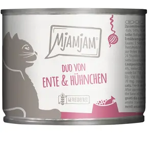 6x 200g MjAMjAM Duo canard tendre & poulet aux carottes nourriture pou... pas cher
