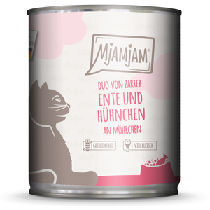 MjAMjAM duo 6 x 800 g - canard tendre & poulet aux carottes pas cher