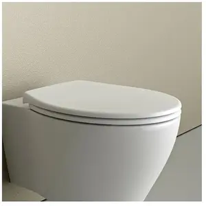 Bernstein Abattant WC plastique Lunette WC, Cuvette toilette fermeture en douceur, Blanc, 44,6x37,1x5,2cm, U2004 pas cher